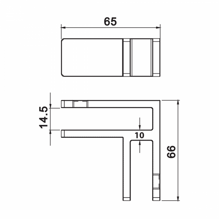 90 degree glass panel support dimensions