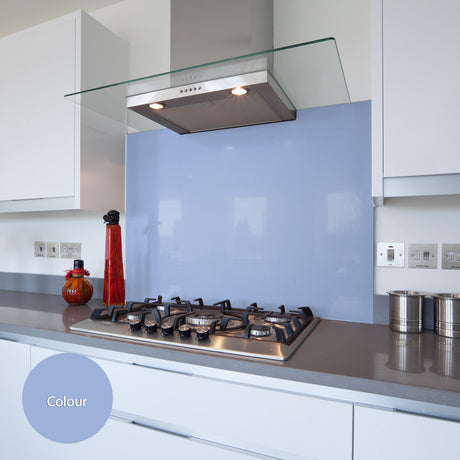 Berry blue glass splashback