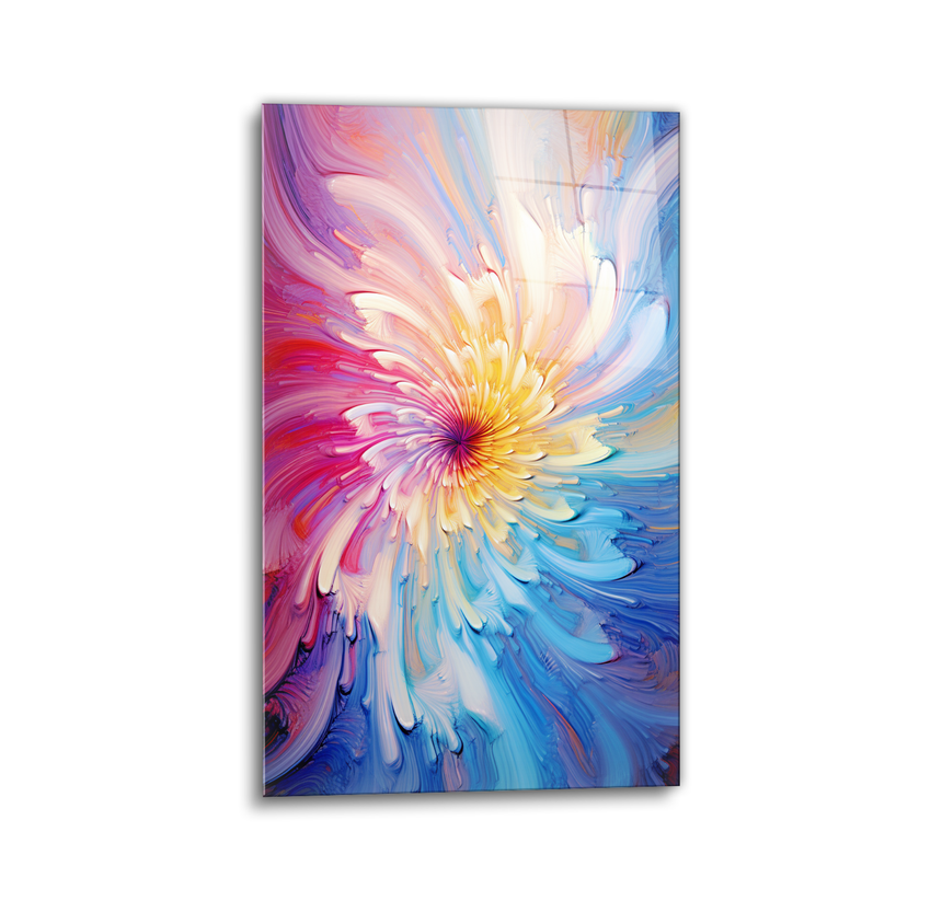 Colour swirl glass wall art