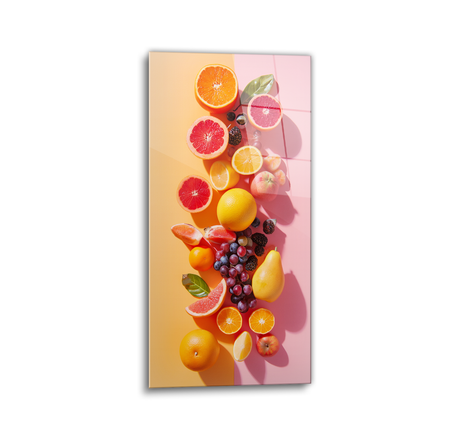 Colourful fruit glass wall art