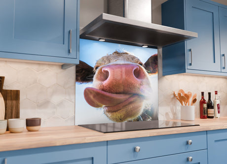 Cow lick kicthen glass splashback