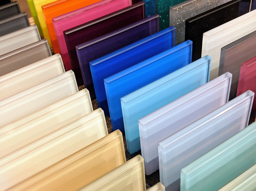 Custom Colour Painted Kitchen Glass Splashback