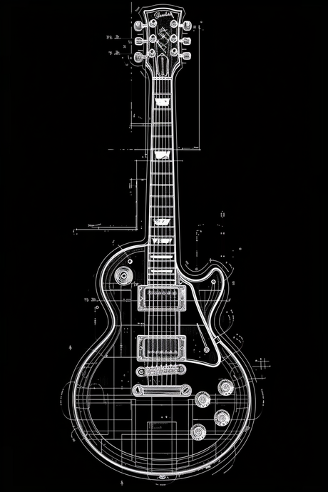 Gibson les paul glass wall art