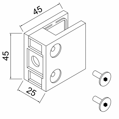 glass pond clamp dimensions