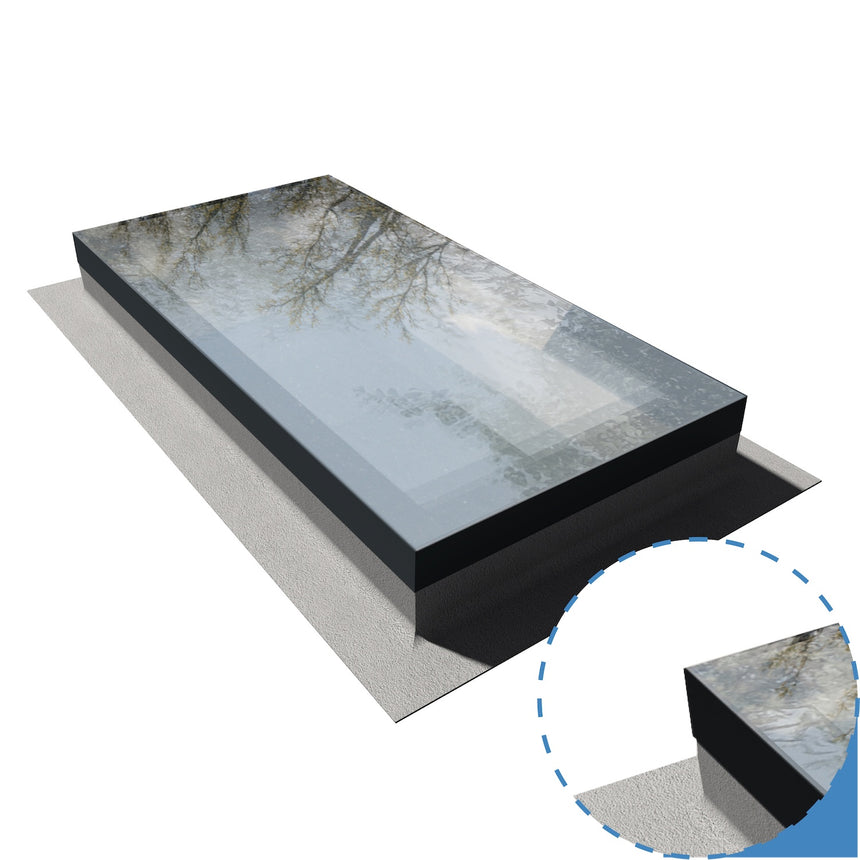 Infinity framed flat rooflight 600 x 1200 / 1000 x 2000mm