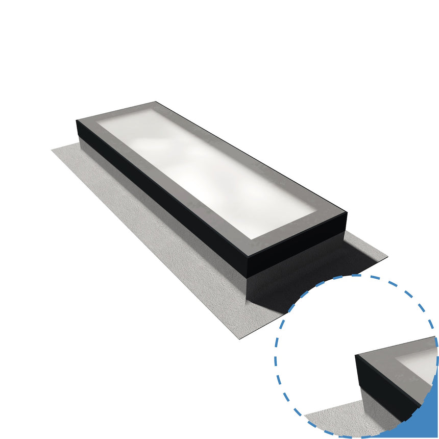 Infinity framed flat rooflight 600 x 1800 / 1000 x 3000mm