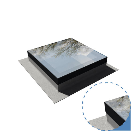 Infinity framed flat rooflight 300 x 300 / 400 x 400 / 500 x 500 / 600 x 600 / 1000 x 1000mm