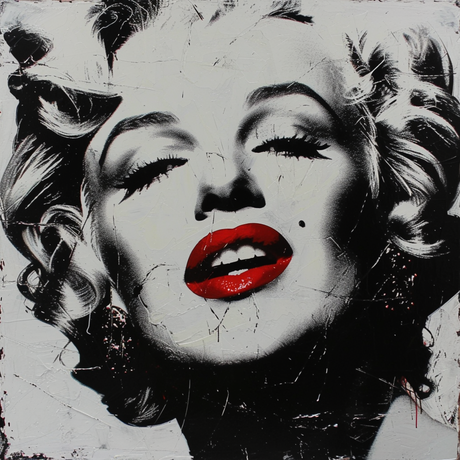Marilyn monroe black and white glass wall art