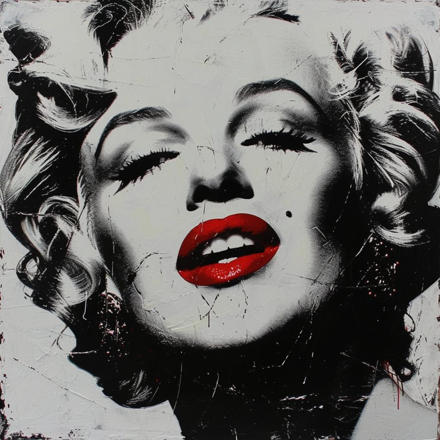 Marilyn monroe black and white glass wall art