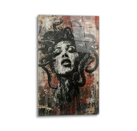 Medusa glass wall art
