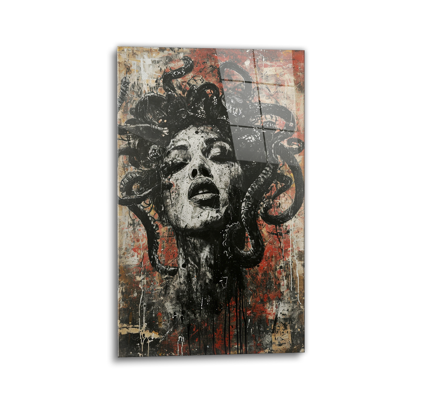 Medusa glass wall art