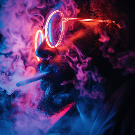 Neon smoke glass wall art