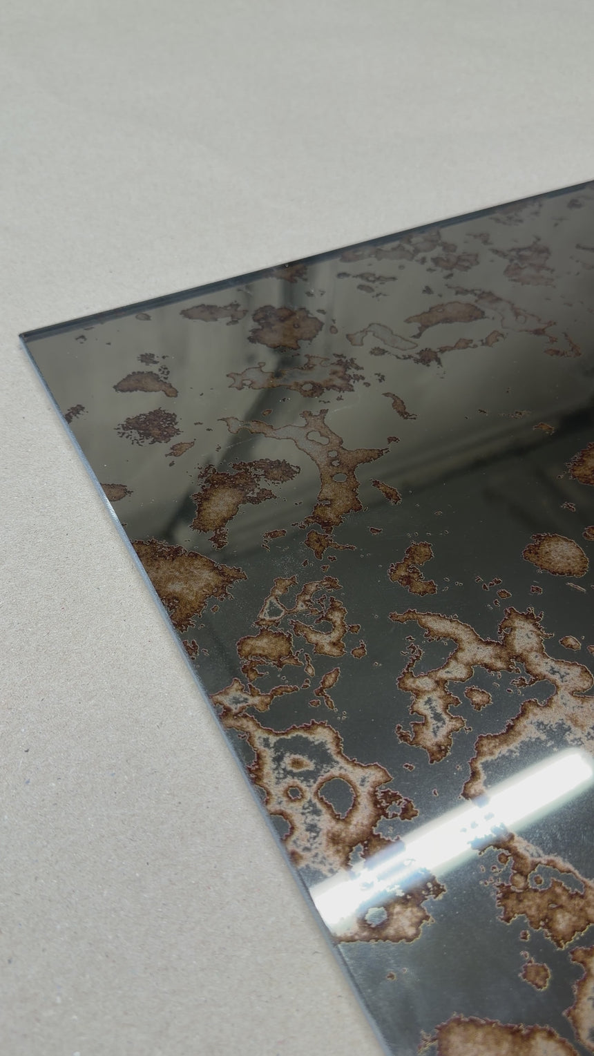 Toughened Antique Bronze Mirror Glass Splashback