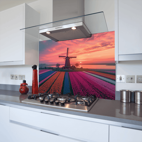 Tulip field glass splashback