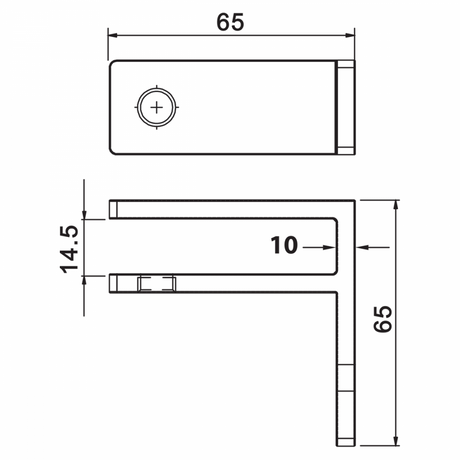 Wall to glass panel support dimensions