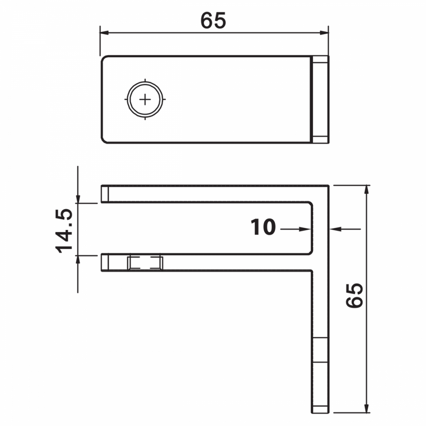 Wall to glass panel support dimensions